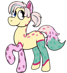 Size: 1008x1106 | Tagged: safe, artist:xppp1n, imported from ponybooru, oc, oc only, heterochromia, male, multicolored coat, multicolored mane, multicolored tail, raised hoof, raised leg, solo
