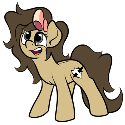 Size: 2000x2000 | Tagged: safe, artist:skookz, imported from derpibooru, oc, oc only, earth pony, pony, bow, excited, female, hair bow, happy, high res, mare, simple background, solo, standing, transparent background