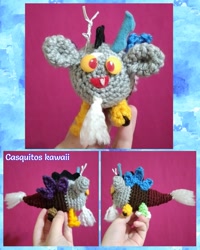 Size: 1024x1280 | Tagged: safe, artist:casquitos kawaii, imported from derpibooru, discord, draconequus, amigurumi, crochet, handmade, irl, irl photo, male, photo, plushie, tiny