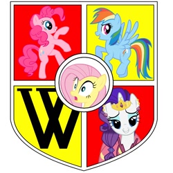 Size: 960x960 | Tagged: artist needed, safe, imported from derpibooru, fluttershy, pinkie pie, rainbow dash, rarity, coat of arms, poland, w, wrocław