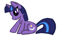 Size: 785x480 | Tagged: safe, artist:pagiepoppie12345, imported from derpibooru, twilight sparkle, twilight twinkle, pony, unicorn, 2009, female, looking down, mare, moon, show bible, simple background, sitting, smiling, solo, stars, transparent background, unicorn twilight