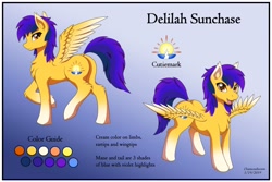 Size: 3000x2000 | Tagged: safe, artist:diamondstorm, imported from derpibooru, oc, oc only, oc:delilah sunchase, pegasus, pony, butt, chest fluff, digital art, female, high res, hooves, looking at you, mare, open mouth, plot, reference sheet, solo, spread wings, tail, text, wings