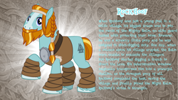 Size: 4617x2590 | Tagged: safe, artist:andoanimalia, imported from derpibooru, rockhoof, earth pony, pony, bio, high res, male, show accurate, solo, stallion, story included