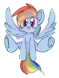 Size: 1080x1432 | Tagged: safe, artist:pnpn_721, imported from derpibooru, rainbow dash, pegasus, pony, female, mare, open mouth, open smile, simple background, smiling, solo, white background