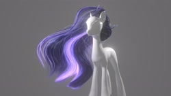 Size: 3840x2160 | Tagged: safe, artist:robinrain8, imported from derpibooru, pony, 3d, high res, model, no tail, render, solo, wavy hair