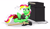 Size: 5500x3200 | Tagged: safe, artist:flutterthrash, imported from derpibooru, oc, oc:gumdrops, pegasus, pony, clothes, collar, electric guitar, guitar, guitar amp, guitar cabinet, heavy metal, mane dye, musical instrument, question mark, skirt, spiked collar