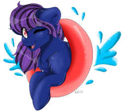 Size: 852x779 | Tagged: safe, artist:kefico, imported from derpibooru, oc, oc only, earth pony, pony, bust, chest fluff, commission, earth pony oc, female, floaty, mare, one eye closed, simple background, smiling, solo, transparent background, wink, ych result