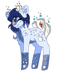 Size: 771x943 | Tagged: safe, artist:kefico, imported from derpibooru, oc, oc only, pony, coral, one eye closed, simple background, smiling, solo, transparent background, wink