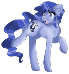 Size: 1340x1434 | Tagged: safe, artist:kefico, imported from derpibooru, oc, oc only, earth pony, pony, chest fluff, ear fluff, earth pony oc, looking back, open mouth, simple background, smiling, solo, transparent background