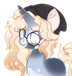 Size: 2988x3152 | Tagged: safe, artist:lilywolfpie, artist:lilywolfpie-yt, imported from derpibooru, oc, oc only, pony, unicorn, beanie, female, glasses, hat, high res, mare, simple background, solo, transparent background