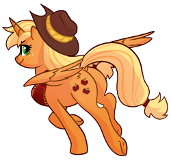 Size: 613x592 | Tagged: safe, artist:melligine, imported from derpibooru, applejack, alicorn, pony, alicornified, applecorn, butt, dock, female, looking at you, looking back, looking back at you, mare, plot, race swap, simple background, solo, transparent background, underhoof