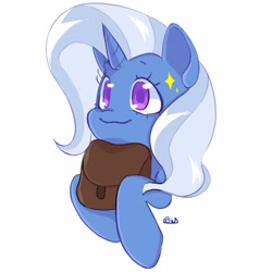 Size: 1036x1035 | Tagged: safe, artist:haichiroo, imported from derpibooru, trixie, pony, unicorn, bag, cute, diatrixes, eyelashes, female, horn, mare, saddle bag, solo