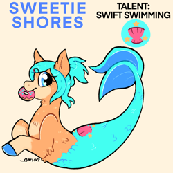 Size: 2048x2048 | Tagged: safe, artist:thiscatdraws, imported from derpibooru, pony, seapony (g4), aoi asahina, danganronpa, donut, food, high res, ponified, solo