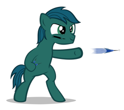 Size: 2340x2080 | Tagged: safe, artist:strategypony, imported from derpibooru, oc, oc only, oc:poison trail, earth pony, pony, bipedal, colt, earth pony oc, face paint, high res, hoof hold, male, simple background, throwing, transparent background