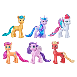 Size: 2000x2000 | Tagged: safe, imported from derpibooru, hitch trailblazer, izzy moonbow, pipp petals, sprout cloverleaf, sunny starscout, zipp storm, earth pony, pegasus, pony, unicorn, female, g5, high res, male, mane five (g5), mare, my little pony: a new generation, new mane six (g5), official, simple background, sprout (g5), stallion, target (store), toy, white background