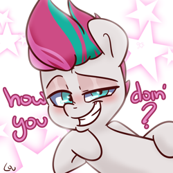 Size: 1500x1500 | Tagged: safe, artist:lou, imported from derpibooru, zipp storm, pegasus, pony, bronybait, dreamworks face, female, g5, joey tribbiani, mare, question, solo, solo female, talking to viewer