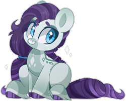 Size: 1786x1437 | Tagged: safe, artist:cinnamontee, imported from derpibooru, oc, oc only, oc:amethyst jade, earth pony, pony, chibi, female, magical lesbian spawn, male, mare, offspring, parent:coloratura, parent:rarity, parents:rarararara, simple background, solo, stallion, transparent background