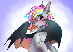 Size: 1250x891 | Tagged: safe, artist:cosmalumi, artist:its-gloomy, imported from derpibooru, oc, oc only, bat pony, pony, solo