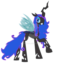 Size: 1280x1280 | Tagged: safe, artist:basinator, imported from derpibooru, oc, oc only, oc:blue visions, changeling, blue changeling, female, mare, requested art, simple background, solo, vector