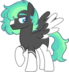 Size: 1370x1430 | Tagged: safe, artist:kurosawakuro, imported from derpibooru, oc, oc only, pegasus, pony, base used, male, offspring, parent:blossomforth, parent:thunderlane, parents:blossomlane, simple background, solo, stallion, transparent background, two toned wings, wings