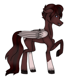 Size: 2514x2740 | Tagged: safe, artist:agdapl, imported from derpibooru, oc, oc only, pegasus, pony, grin, high res, raised hoof, simple background, smiling, solo, transparent background, unshorn fetlocks, wings