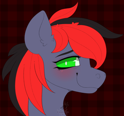 Size: 1990x1867 | Tagged: safe, artist:dragonwithcoffee, imported from derpibooru, oc, oc only, oc:charrie, dracony, dragon, hybrid, pony, green eyes, icon, red and black mane, simple background, smiling, watermark