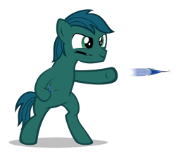 Size: 2340x2080 | Tagged: safe, artist:strategypony, imported from derpibooru, oc, oc only, oc:poison trail, earth pony, pony, bipedal, colt, face paint, male, simple background, throwing, transparent background