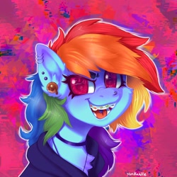 Size: 2048x2048 | Tagged: safe, artist:yumkandie, imported from derpibooru, rainbow dash, pegasus, pony, antonymph, braces, dreamworks face, female, high res, looking at you, mare, open mouth, open smile, smiling, smiling at you, solo, wingding eyes