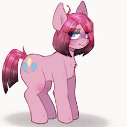 Size: 1136x1136 | Tagged: safe, artist:mclovin, imported from derpibooru, pinkie pie, earth pony, pony, pinkamena diane pie, short mane, short tail, solo