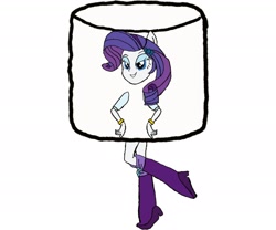 Size: 2388x1987 | Tagged: safe, artist:kigtoons, imported from derpibooru, rarity, equestria girls, clothes, costume, food, food costume, marshmallow, marshmallow costume, rarity is a marshmallow, simple background, solo, white background