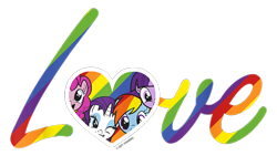 Size: 800x450 | Tagged: safe, imported from derpibooru, pinkie pie, rainbow dash, rarity, twilight sparkle, alicorn, earth pony, pegasus, pony, unicorn, cropped, design, female, g4, heart, mare, merchandise, official, pride, pride flag, rainbow, shirt design, simple background, text, transparent background, twilight sparkle (alicorn), wrong eye color