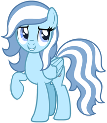 Size: 1024x1181 | Tagged: safe, artist:pegasski, imported from derpibooru, oc, oc only, oc:sapphire raindrops, pegasus, pony, female, mare, raised hoof, simple background, solo, transparent background