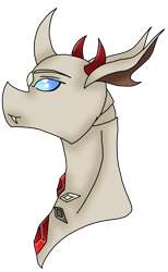 Size: 2053x3341 | Tagged: safe, artist:agdapl, imported from derpibooru, changedling, changeling, bust, changedlingified, crossover, curved horn, demoman, high res, horn, male, simple background, species swap, team fortress 2, transparent background