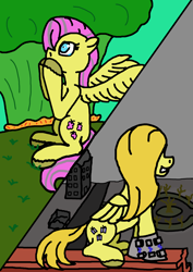 Size: 3508x4960 | Tagged: safe, artist:superdwarf3000, imported from derpibooru, fluttershy, oc, oc:psychoshy, fallout equestria, fallout equestria: project horizons, fanfic art