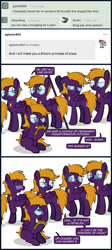 Size: 900x2012 | Tagged: safe, artist:alexdti, imported from derpibooru, oc, oc:purple creativity, pegasus, pony, 17, 22, 3, 4, 8, blushing, clone, female, floppy ears, glasses, multeity, open mouth, palindrome get, speech bubble
