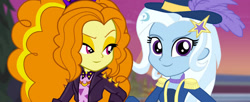 Size: 1280x523 | Tagged: safe, artist:3d4d, imported from derpibooru, adagio dazzle, trixie, equestria girls, equestria girls series, sunset's backstage pass!, spoiler:eqg series (season 2), female, lesbian, shipping, triagio