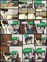 Size: 1750x2333 | Tagged: safe, artist:99999999000, imported from derpibooru, oc, oc only, oc:cwe, oc:li anna, gecko, leopard gecko, pegasus, pony, comic:visit, clothes, comic, female, glasses, male