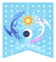 Size: 846x942 | Tagged: safe, artist:gallantserver, imported from derpibooru, princess celestia, princess luna, tree of harmony, pony, equestrian flag