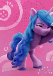 Size: 608x867 | Tagged: safe, imported from derpibooru, screencap, izzy moonbow, pony, unicorn, spoiler:g5, spoiler:my little pony: a new generation, 3d, animated, cropped, g5, gif, my little pony: a new generation, narrowed eyes, solo, squint