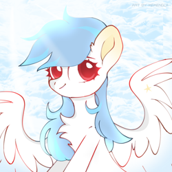 Size: 1080x1080 | Tagged: safe, artist:memengla, imported from derpibooru, imported from ponybooru, oc, pegasus, pony, chest fluff, free art, solo