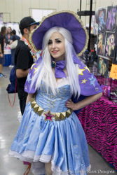 Size: 2497x3745 | Tagged: safe, artist:mieucosplay, imported from derpibooru, trixie, human, bronycon, bronycon 2017, cape, clothes, cosplay, costume, hand on hip, hat, high res, irl, irl human, photo, trixie's cape, trixie's hat