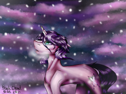 Size: 3600x2672 | Tagged: safe, artist:blackcloud2000, imported from derpibooru, oc, oc only, pony, unicorn, female, high res, mare, snow, solo