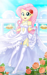 Size: 825x1319 | Tagged: safe, artist:charliexe, imported from derpibooru, fluttershy, equestria girls, adorasexy, clothes, cute, dress, female, flower, flower in hair, garter, gloves, jewelry, marriage, open mouth, ring, sexy, shyabetes, stockings, thigh highs, wedding, wedding dress, wedding ring
