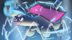 Size: 2347x1321 | Tagged: safe, artist:hitsuji, imported from derpibooru, them's fightin' herds, aura, community related, paprika (tfh), persona, powering up, serious, serious face, solo, tarot card