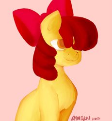 Size: 1651x1789 | Tagged: safe, artist:goregif, imported from derpibooru, apple bloom, earth pony, pony, female, filly, hair over eyes, solo
