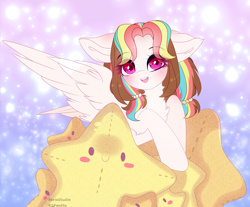 Size: 4269x3541 | Tagged: safe, artist:2pandita, imported from derpibooru, oc, oc only, pegasus, pony, chibi, female, mare, plushie, solo, star plushie, stars