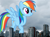 Size: 2999x2201 | Tagged: safe, artist:dashiesparkle, artist:thegiantponyfan, imported from derpibooru, rainbow dash, pegasus, pony, canada, female, giant pegasus, giant pony, giant rainbow dash, giantess, high res, highrise ponies, irl, macro, mare, mega giant, mega/giant rainbow dash, photo, ponies in real life, vancouver