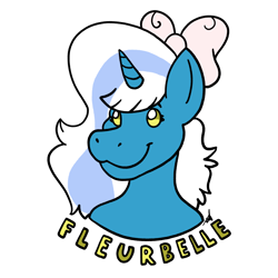Size: 2048x2048 | Tagged: safe, alternate version, artist:dukebaron, imported from derpibooru, oc, oc:fleurbelle, alicorn, alicorn oc, bow, female, hair bow, high res, horn, mare, smiling, wings, yellow eyes