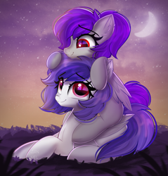 Size: 2125x2219 | Tagged: safe, artist:janelearts, imported from derpibooru, oc, oc only, pegasus, pony, female, high res, lying down, mare, prone, siblings, sisters