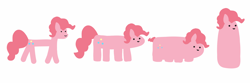 Size: 2040x680 | Tagged: safe, artist:2merr, pinkie pie, earth pony, pony, blob ponies, cutie mark, dot eyes, drawn on phone, evolution, evolution chart, female, mare, simple background, smiley face, smiling, solo, white background